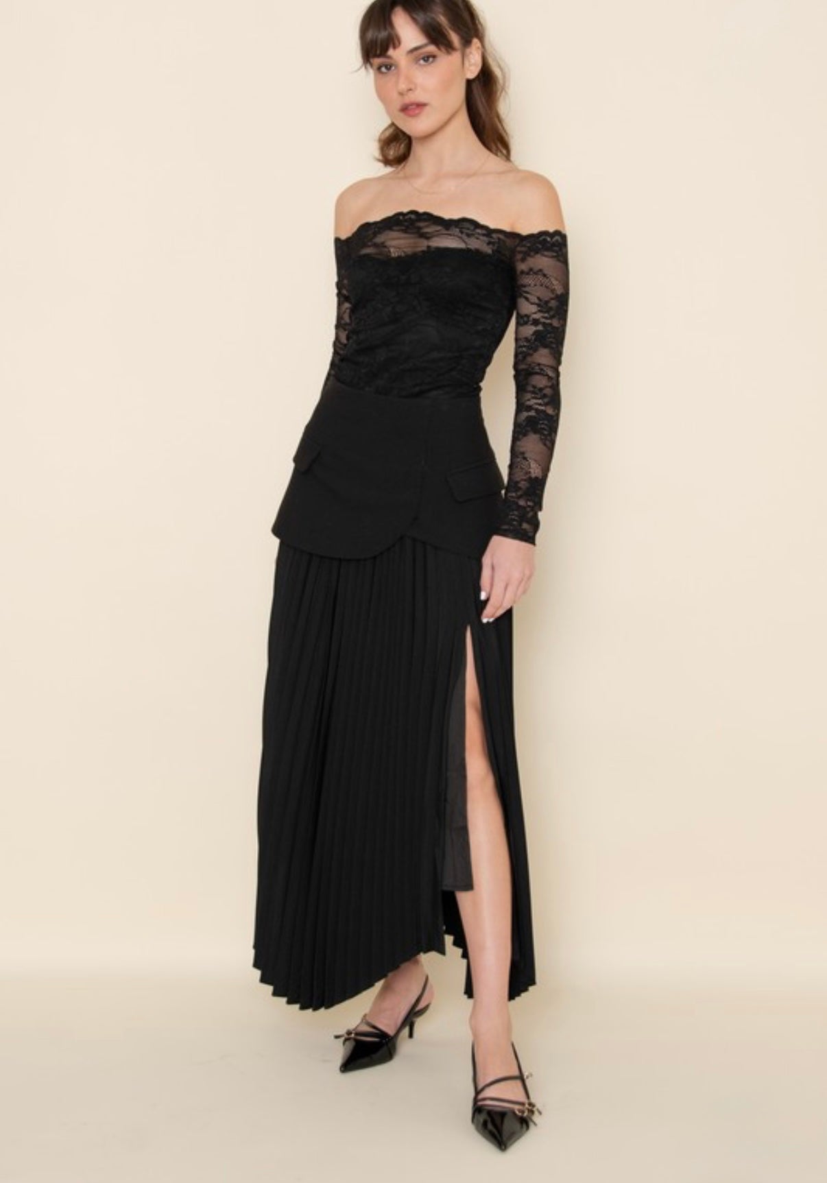 Asymmetrical Slit Skirt
