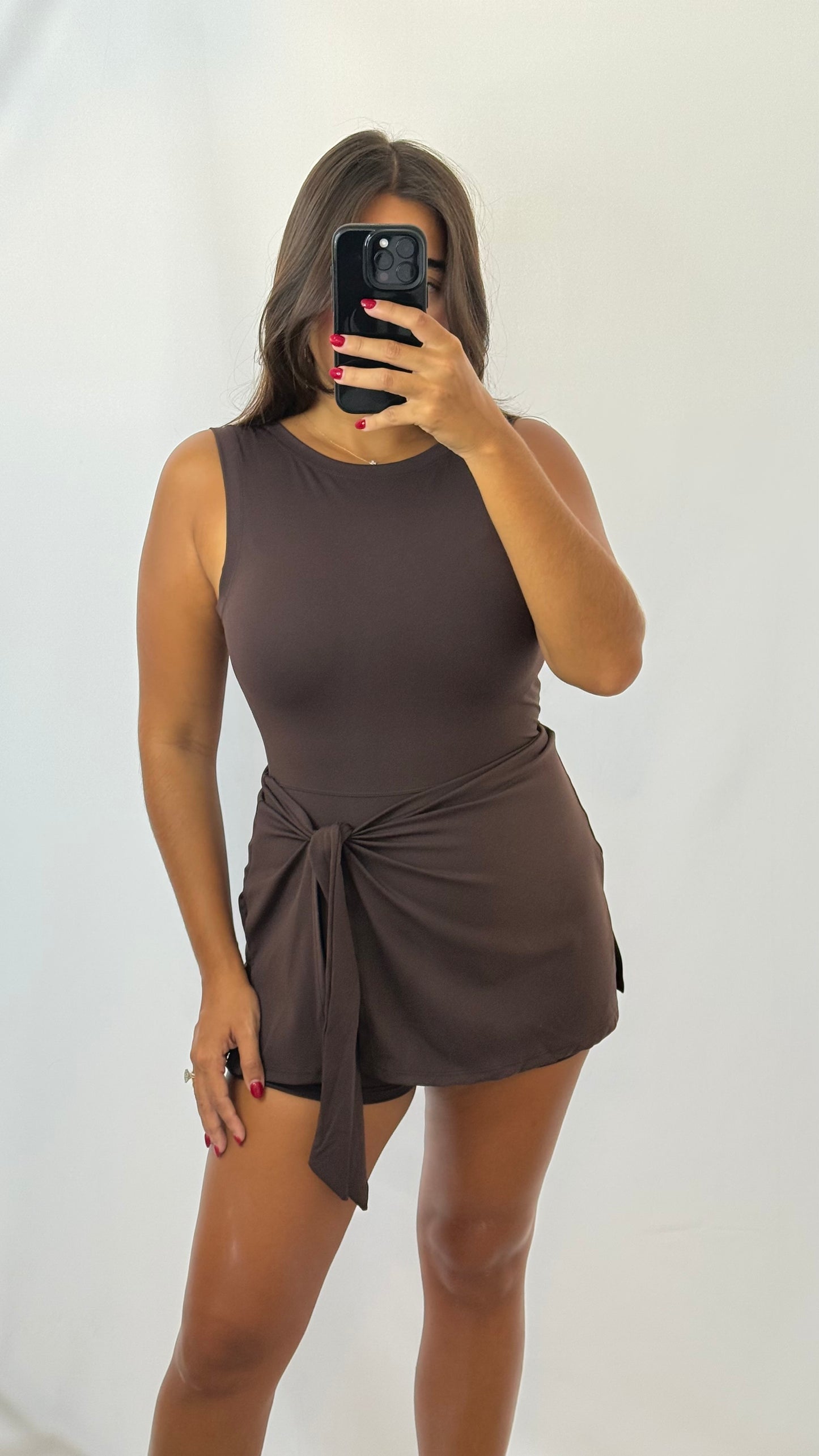 Everyday Brown Romper Dress