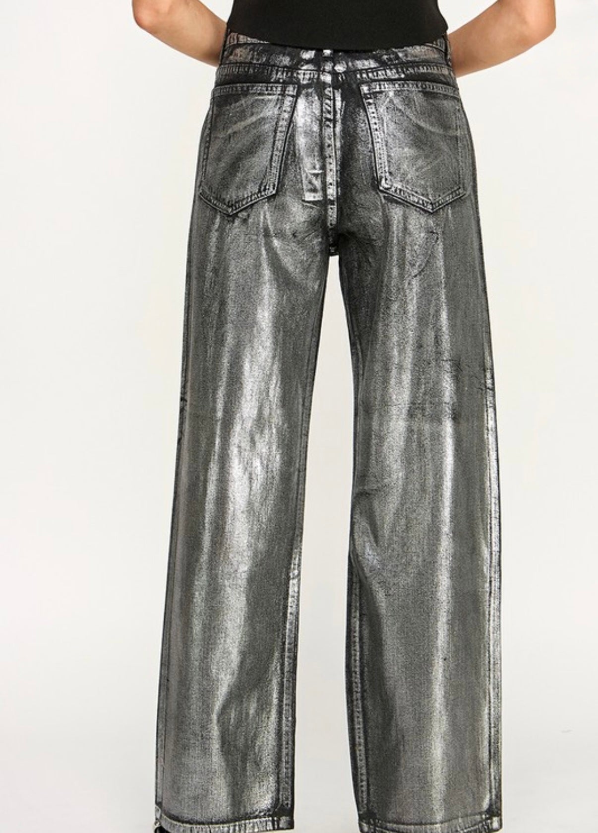 Metallic Silver Jean