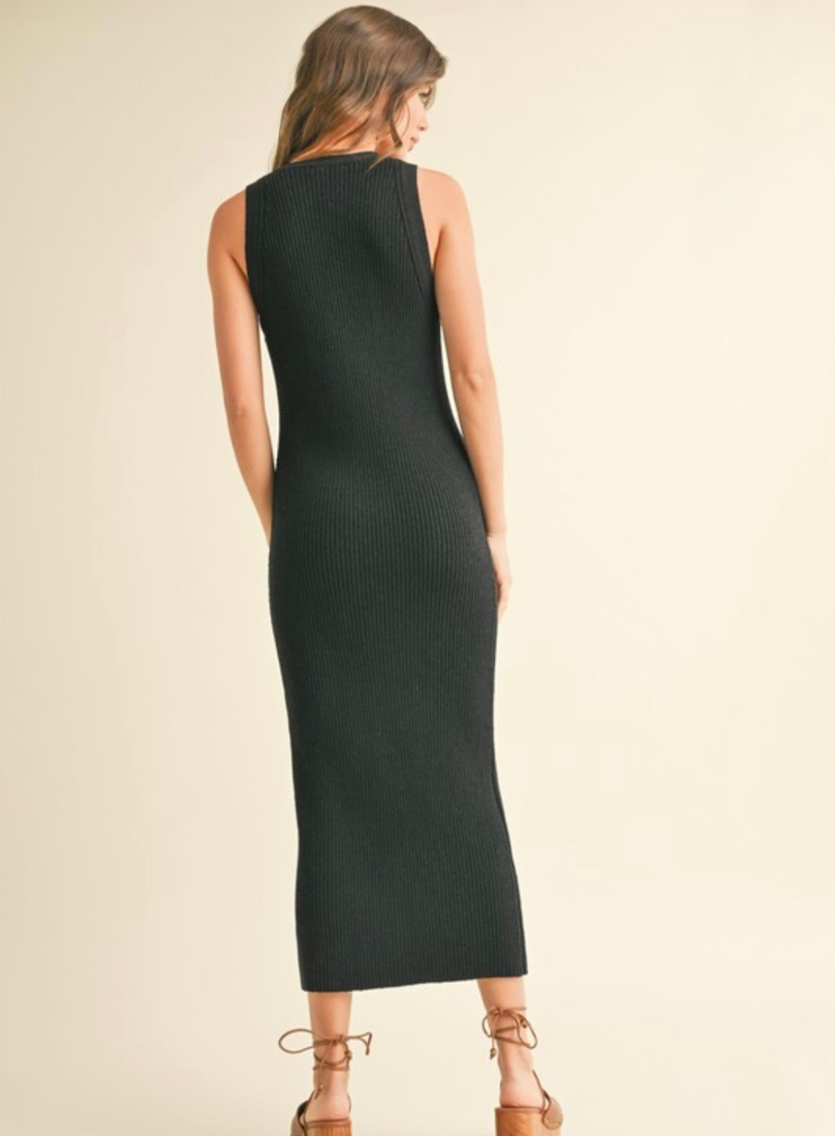 Buttondown Ribbed Dress