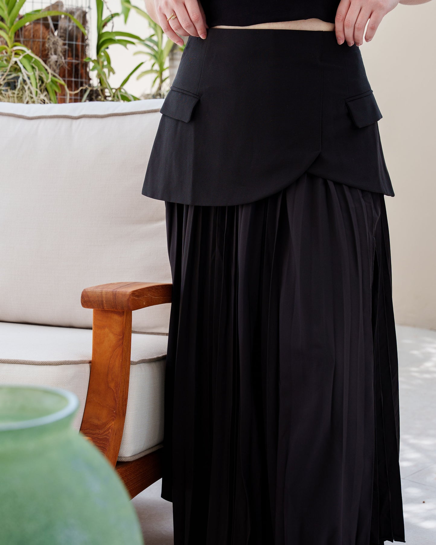 Asymmetrical Slit Skirt
