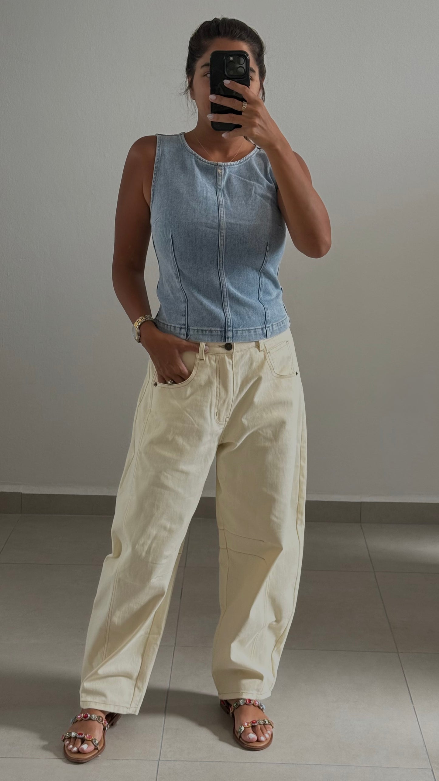 Karolina Denim Top