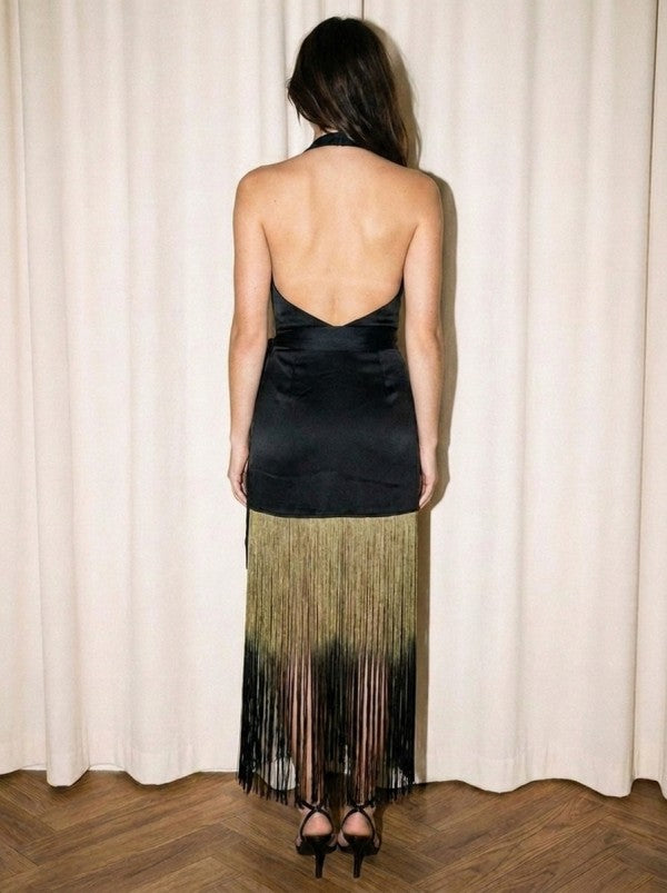 Noir Fringe Dress