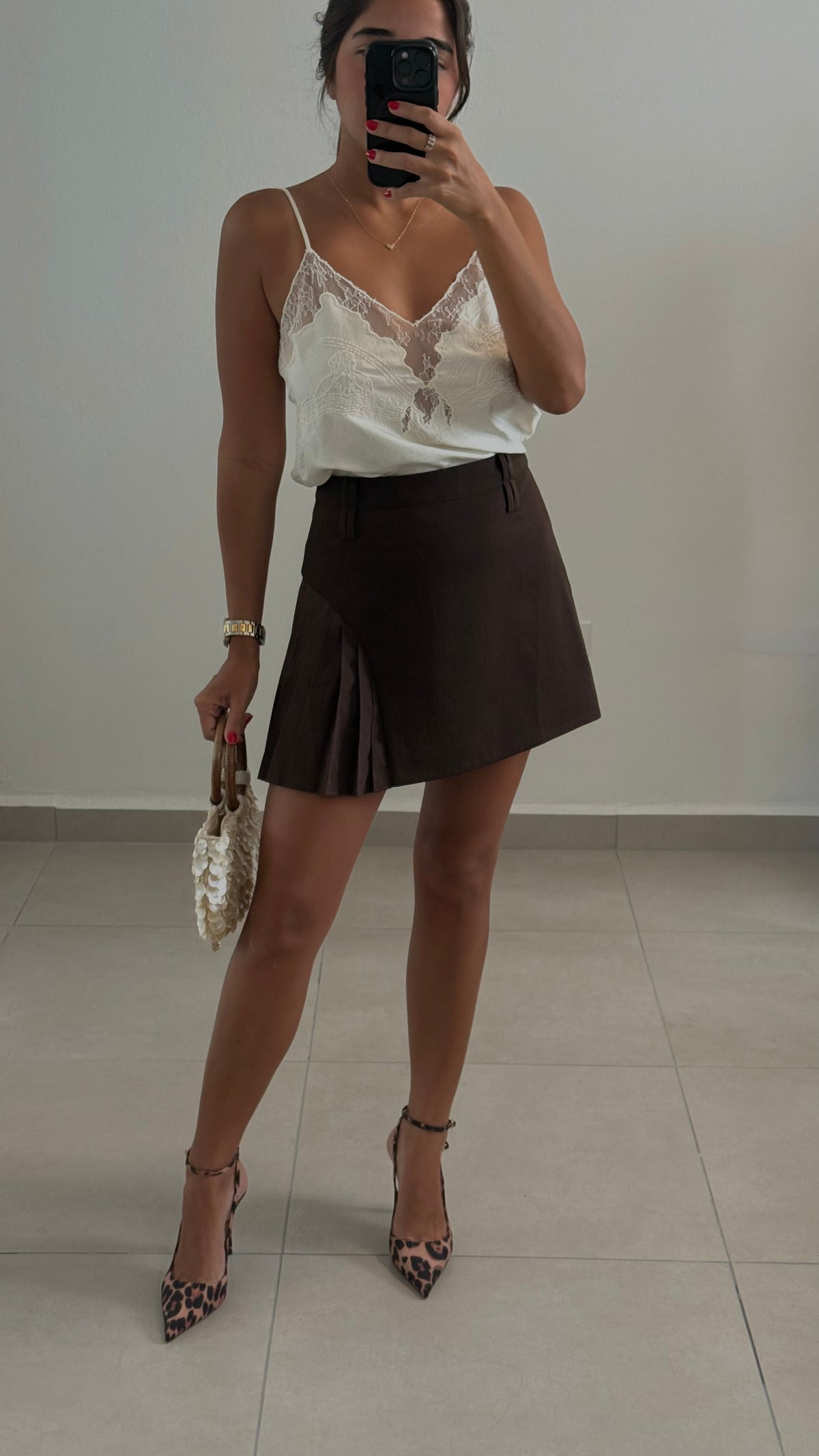 Pleated Mini Skirt