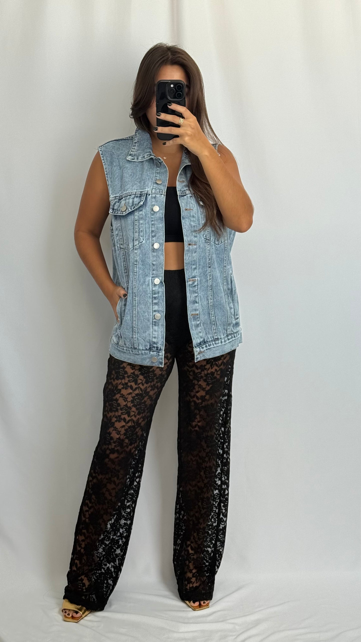 Oversized Denim Vest