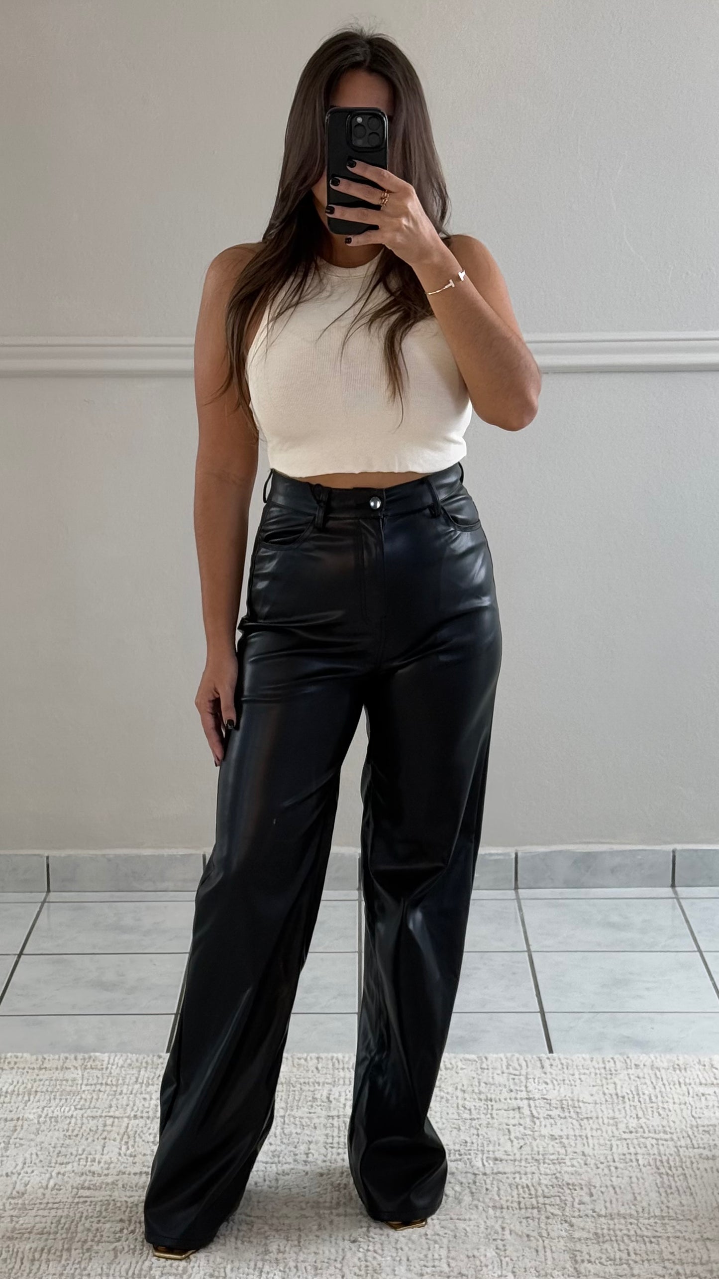 Leather Wide Leg Pants