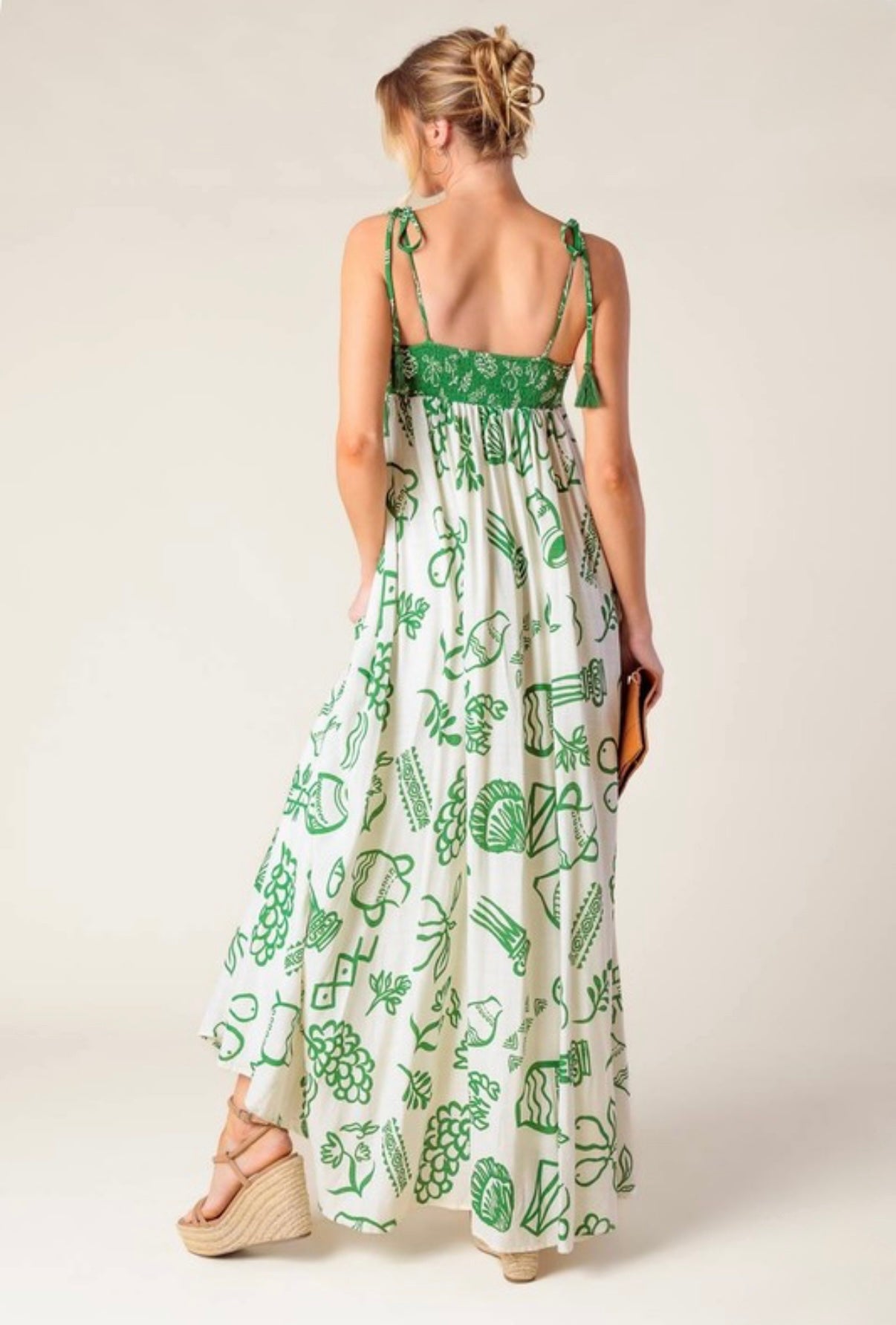 Ivory Green Maxi Dress