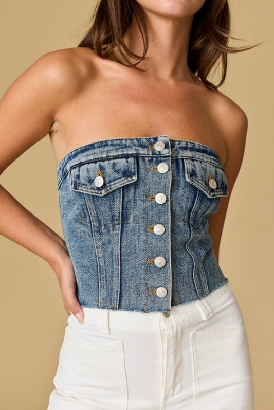 Timeless Denim Corset Top