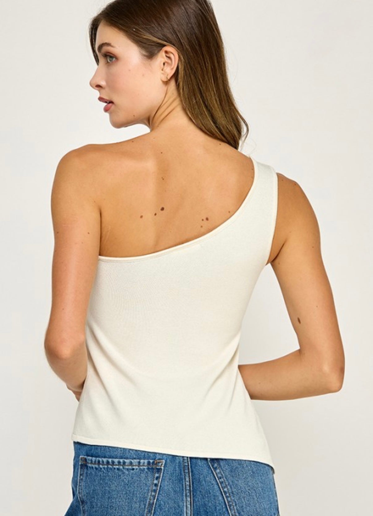 Buckle Bone White Knit Top