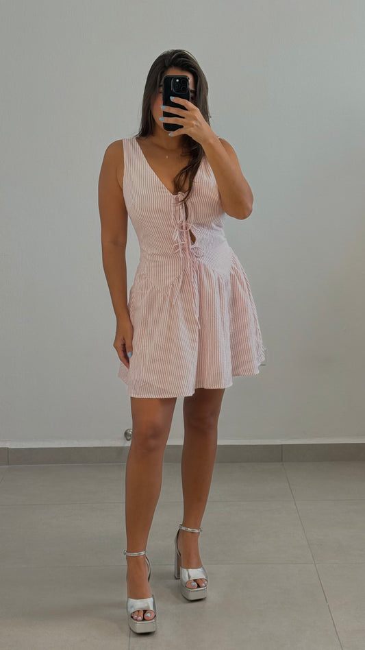 Pink & White Stripes Dress