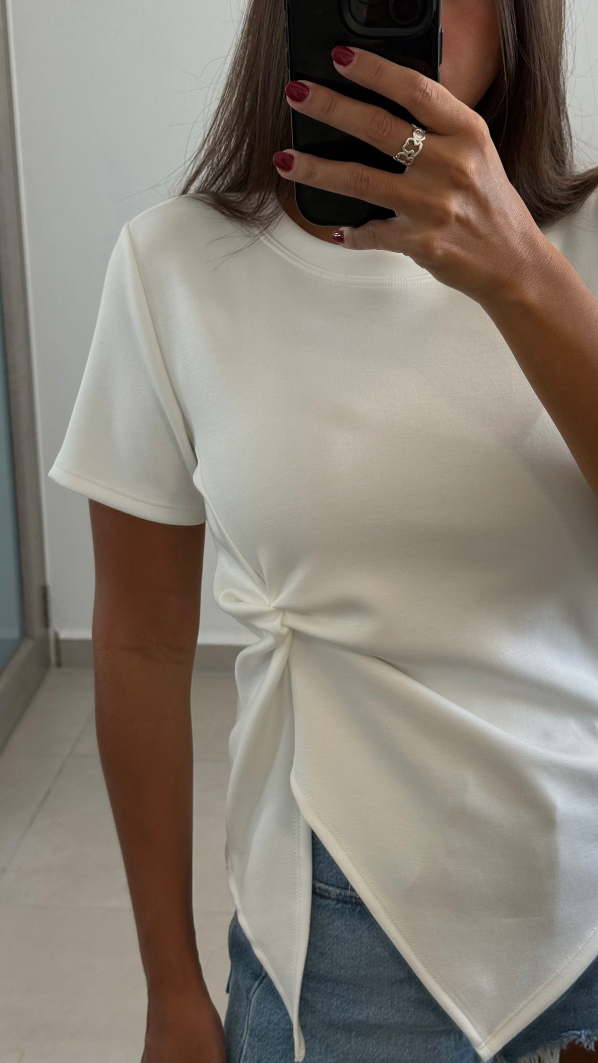 Side Knot White Top