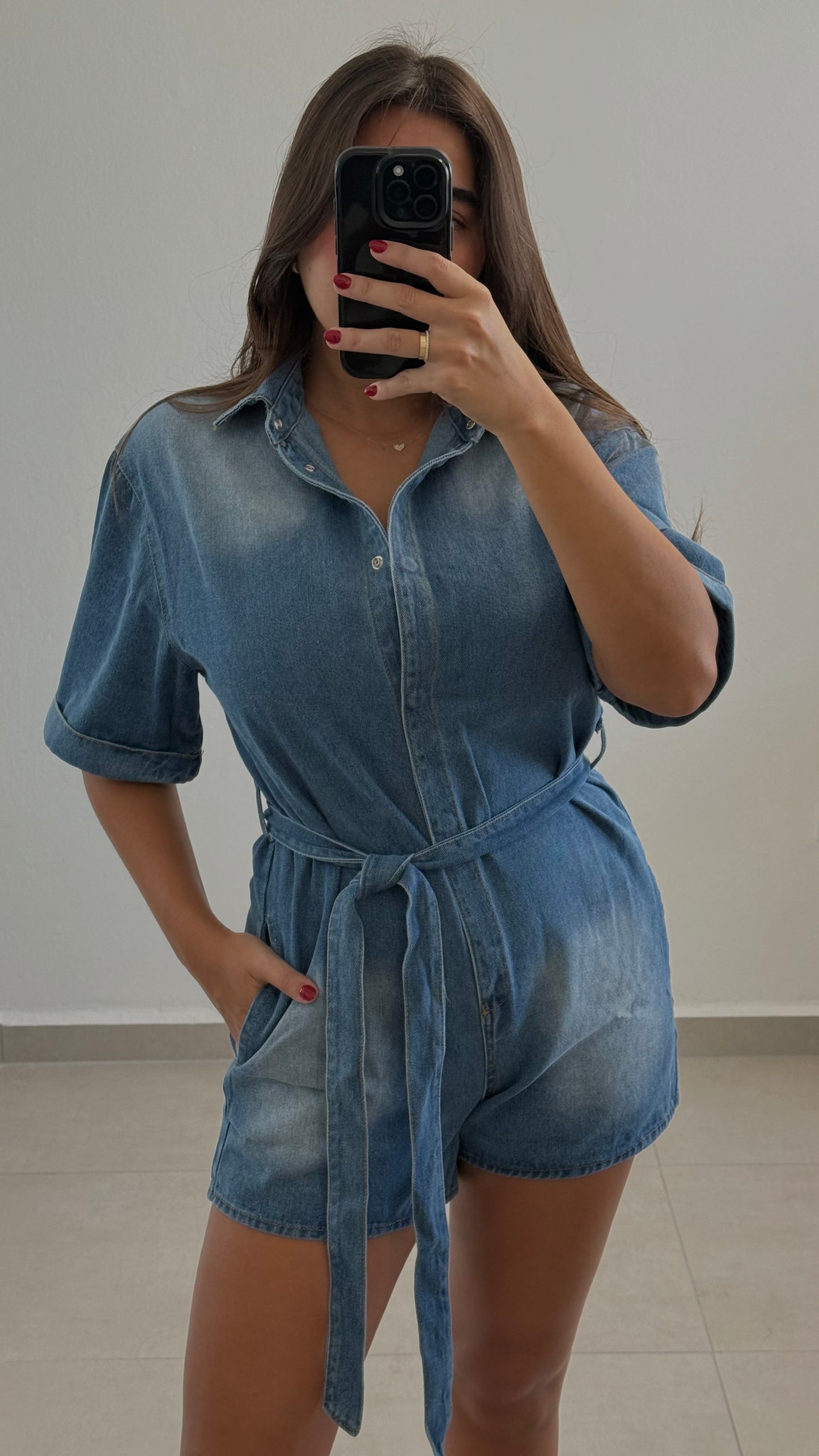 Melina Denim Romper