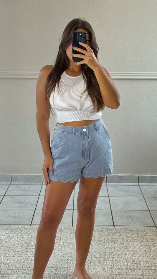 Scalloped Edge Shorts