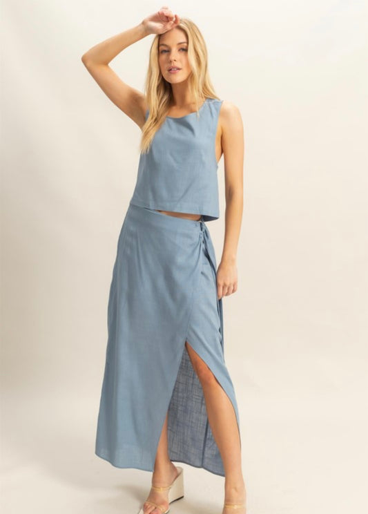 Top & Wrap Skirt Set