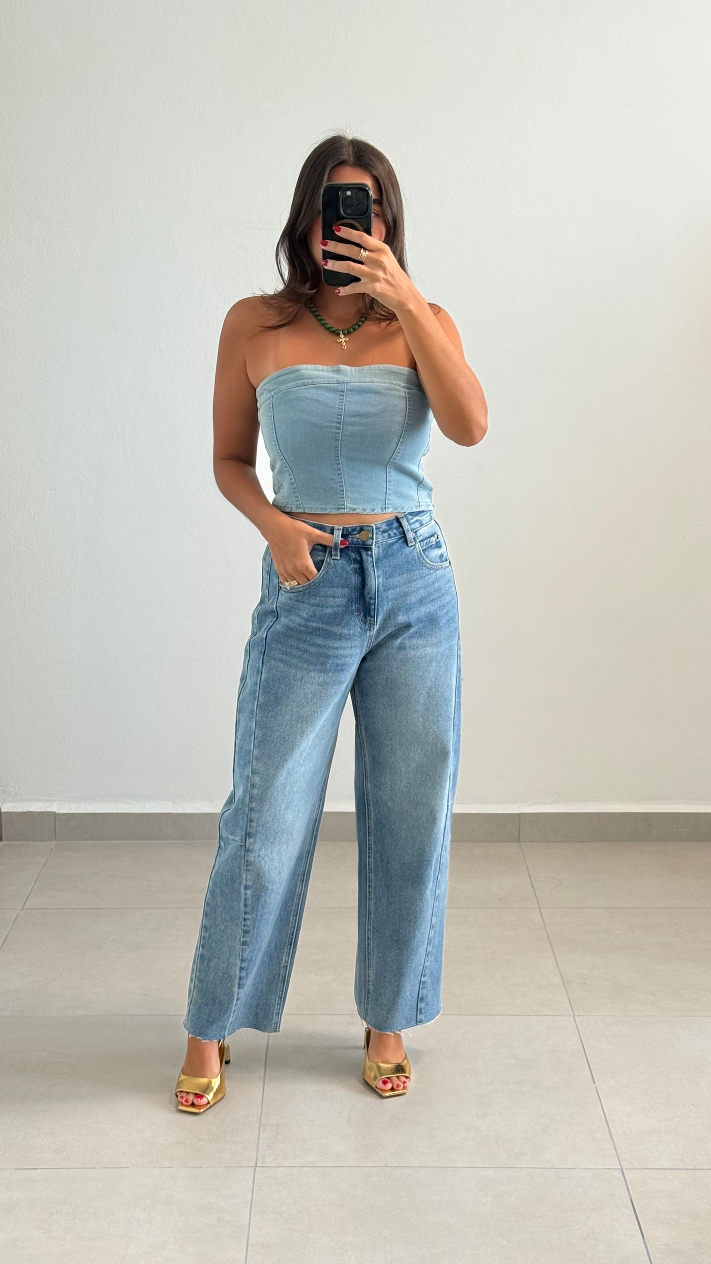 Denim Tube Top