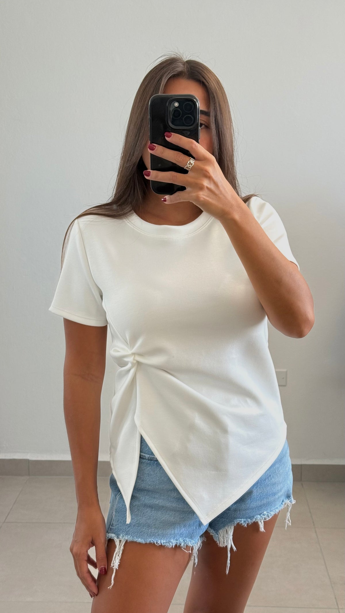 Side Knot White Top