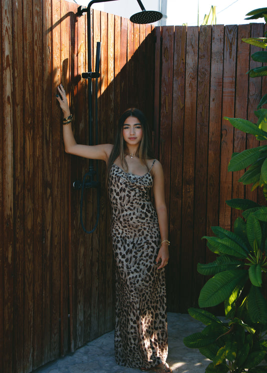 Bodycon Animal Print Maxi Dress