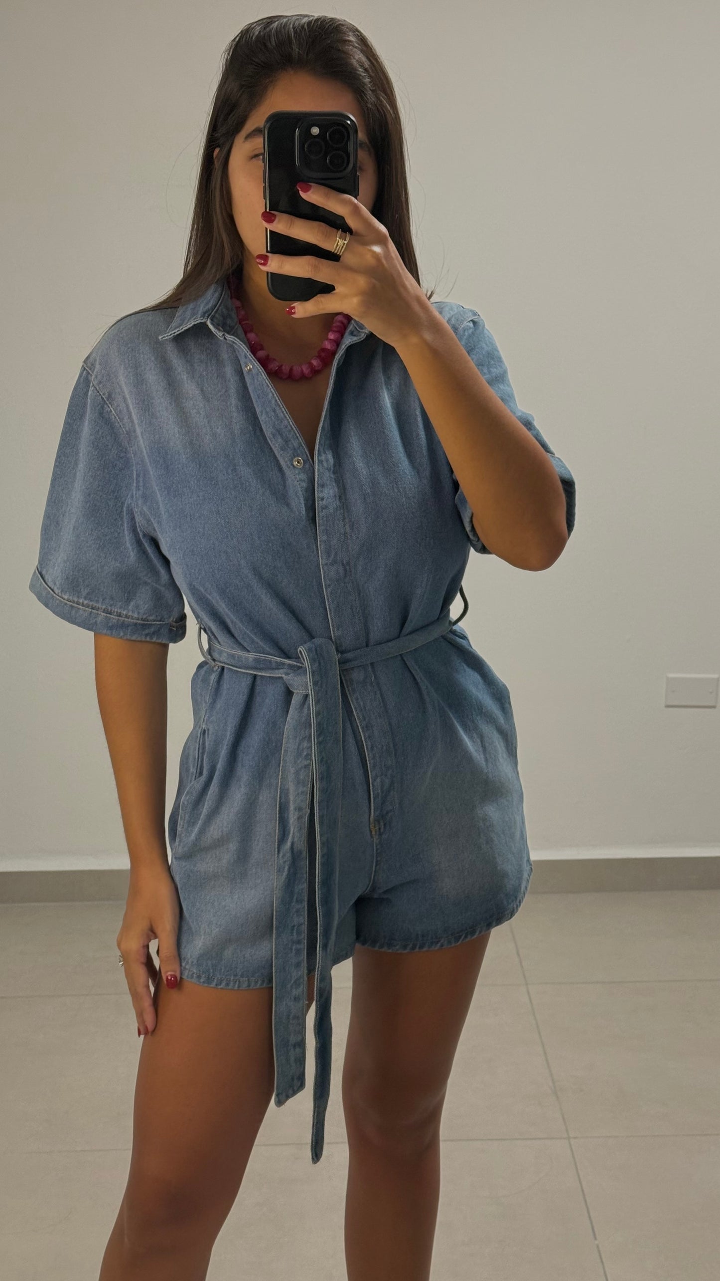 Melina Denim Romper