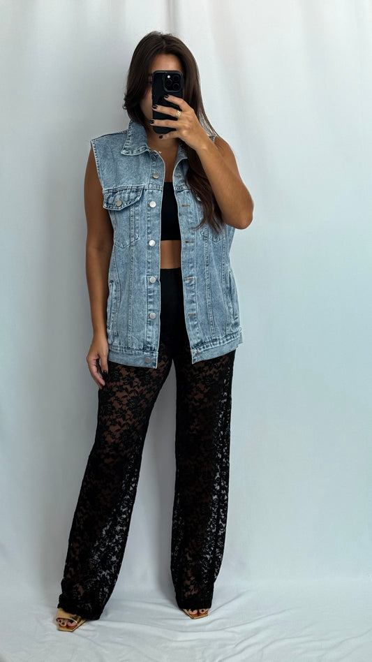 Oversized Denim Vest