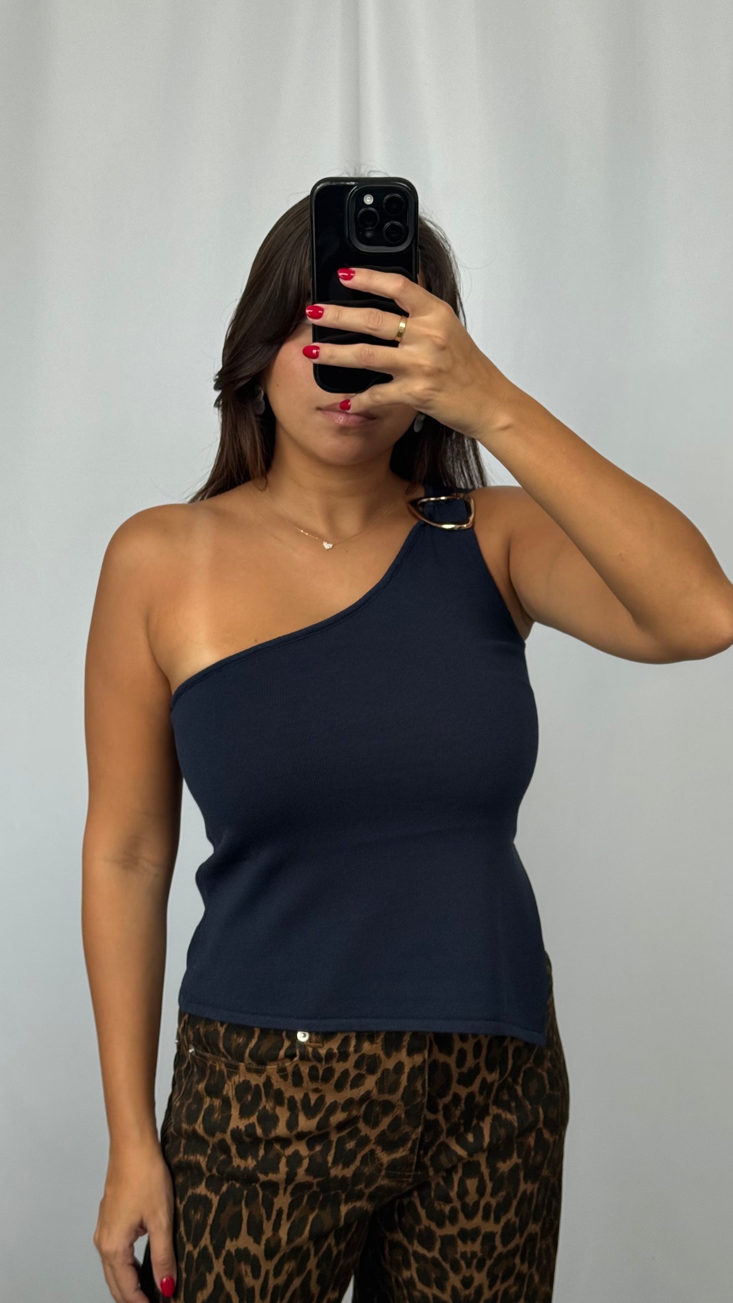 Buckle Navy Top