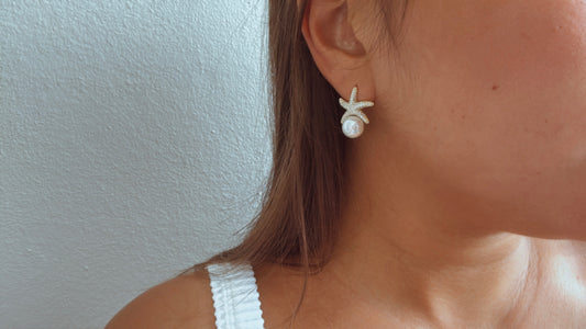 Star and Pearl earrings