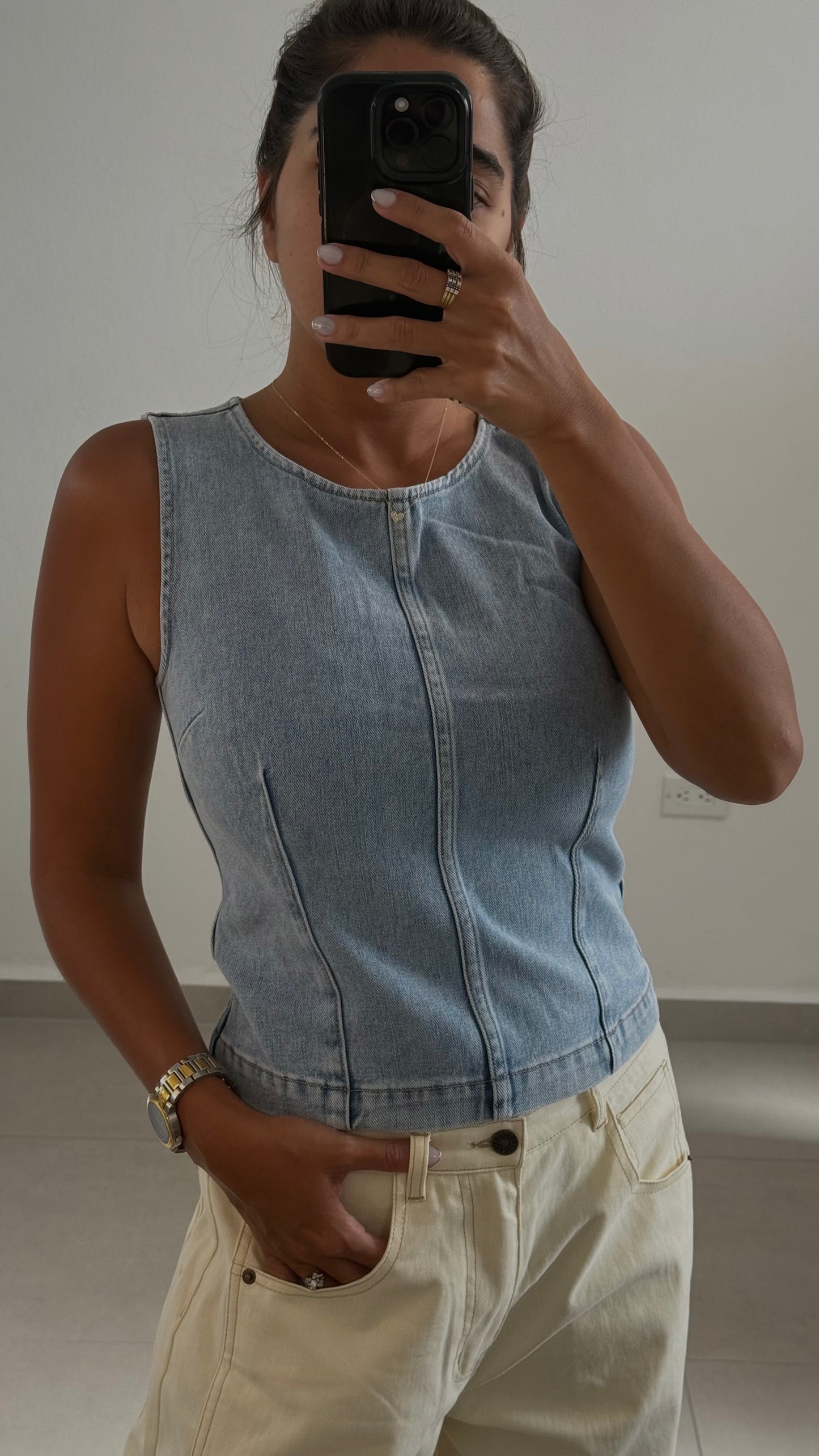 Karolina Denim Top