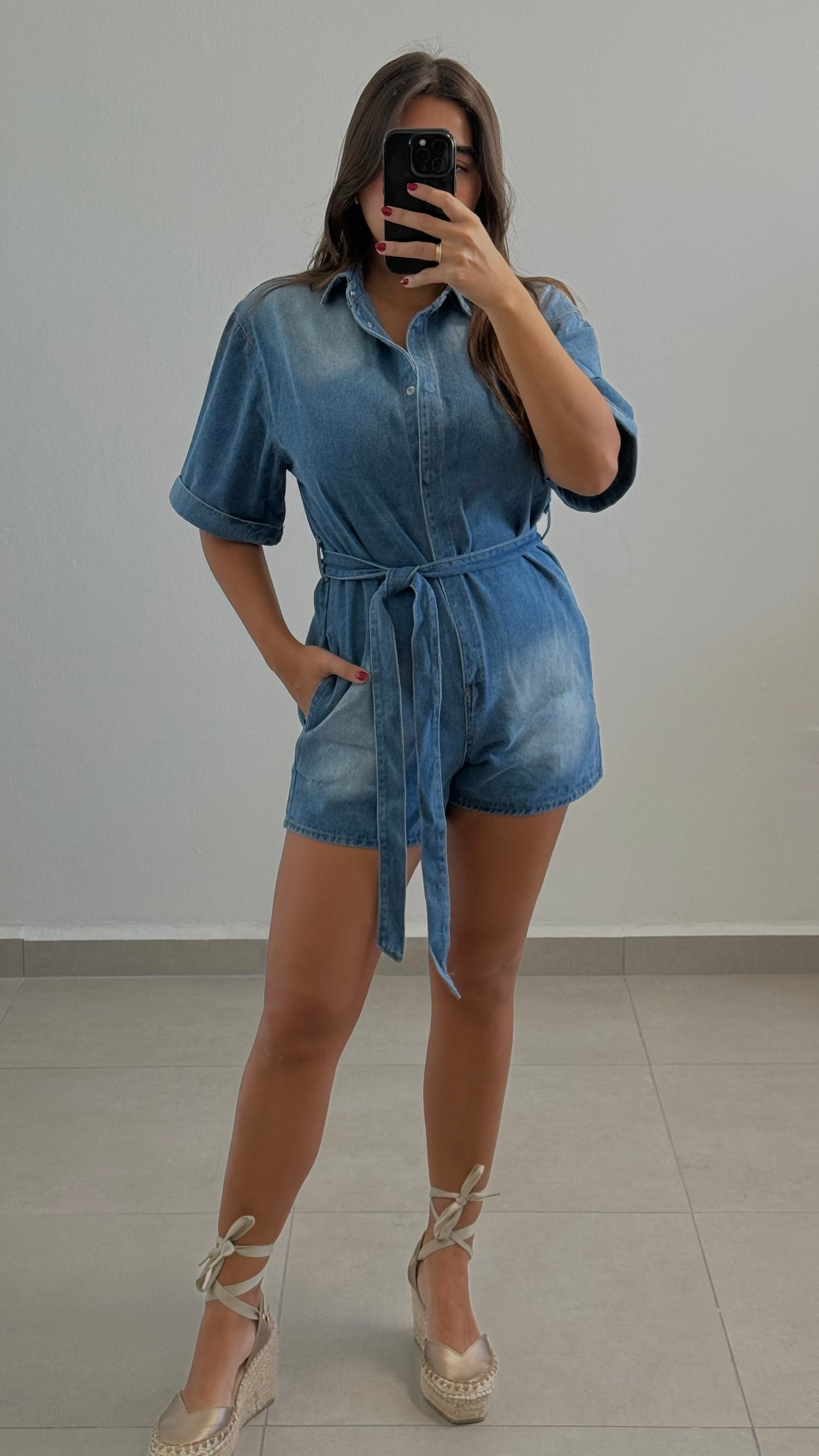 Melina Denim Romper