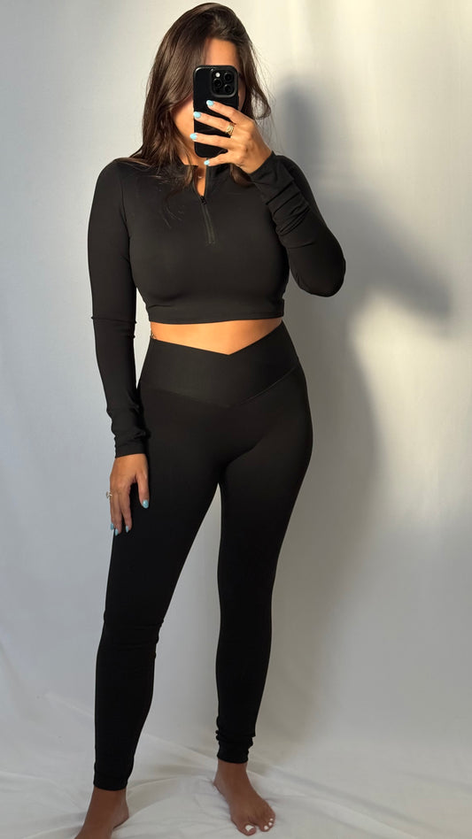 Crossover Black Leggings