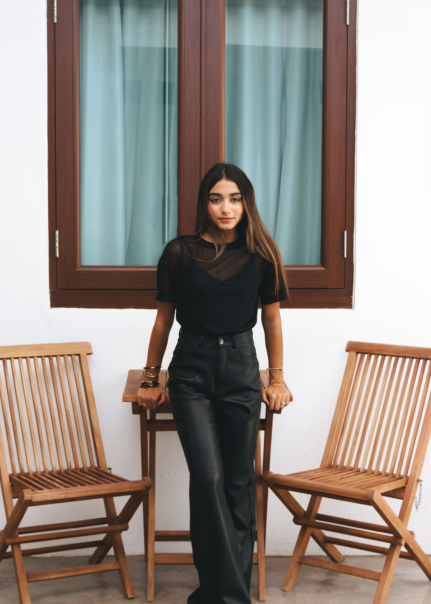 Leather Wide Leg Pants