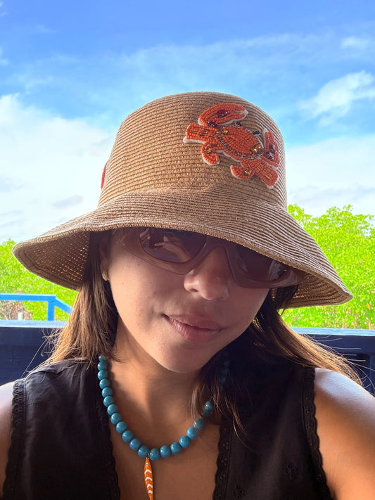 Orange Crap Beach Hat