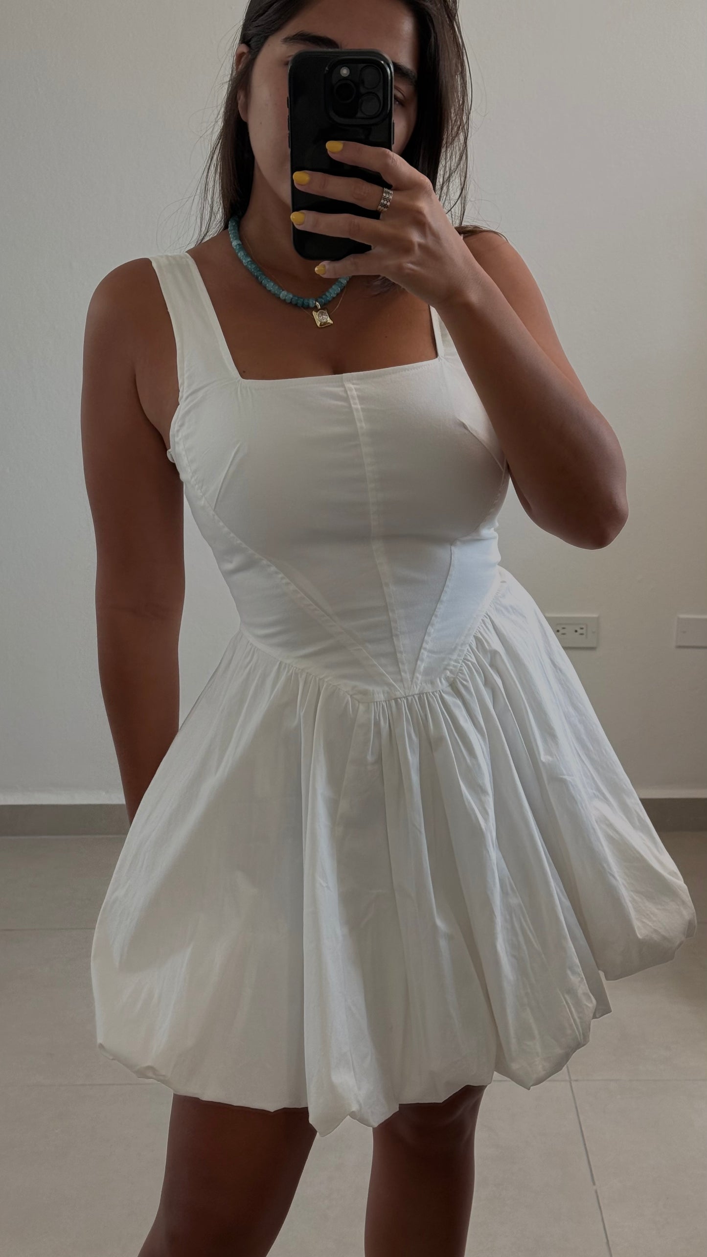 Poplin Bubble Mini Dress