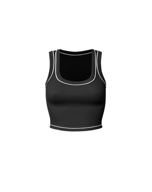Contrast Stitch Hem Tank Top