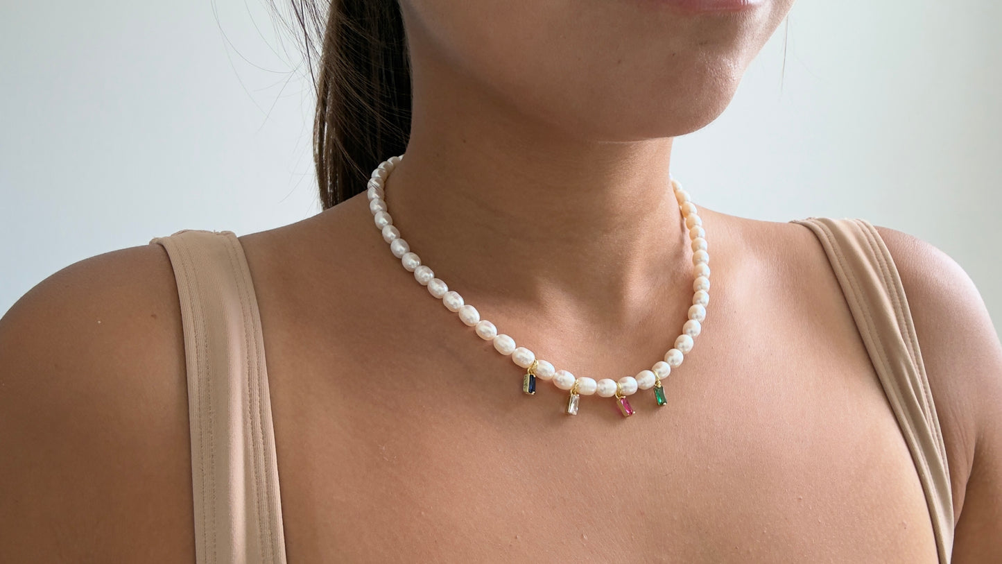 Rainbow pearls Necklace
