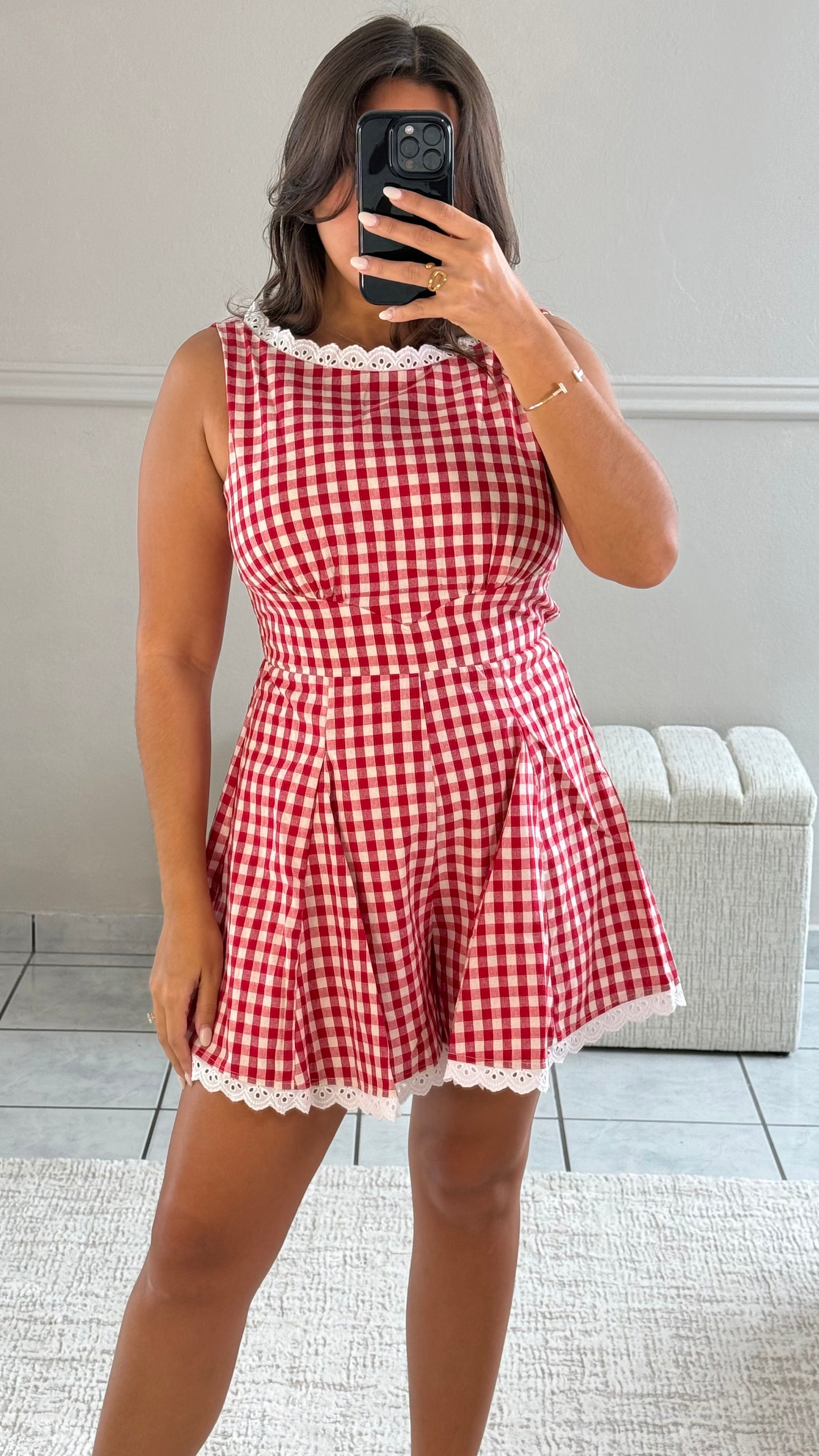Gingham Romper