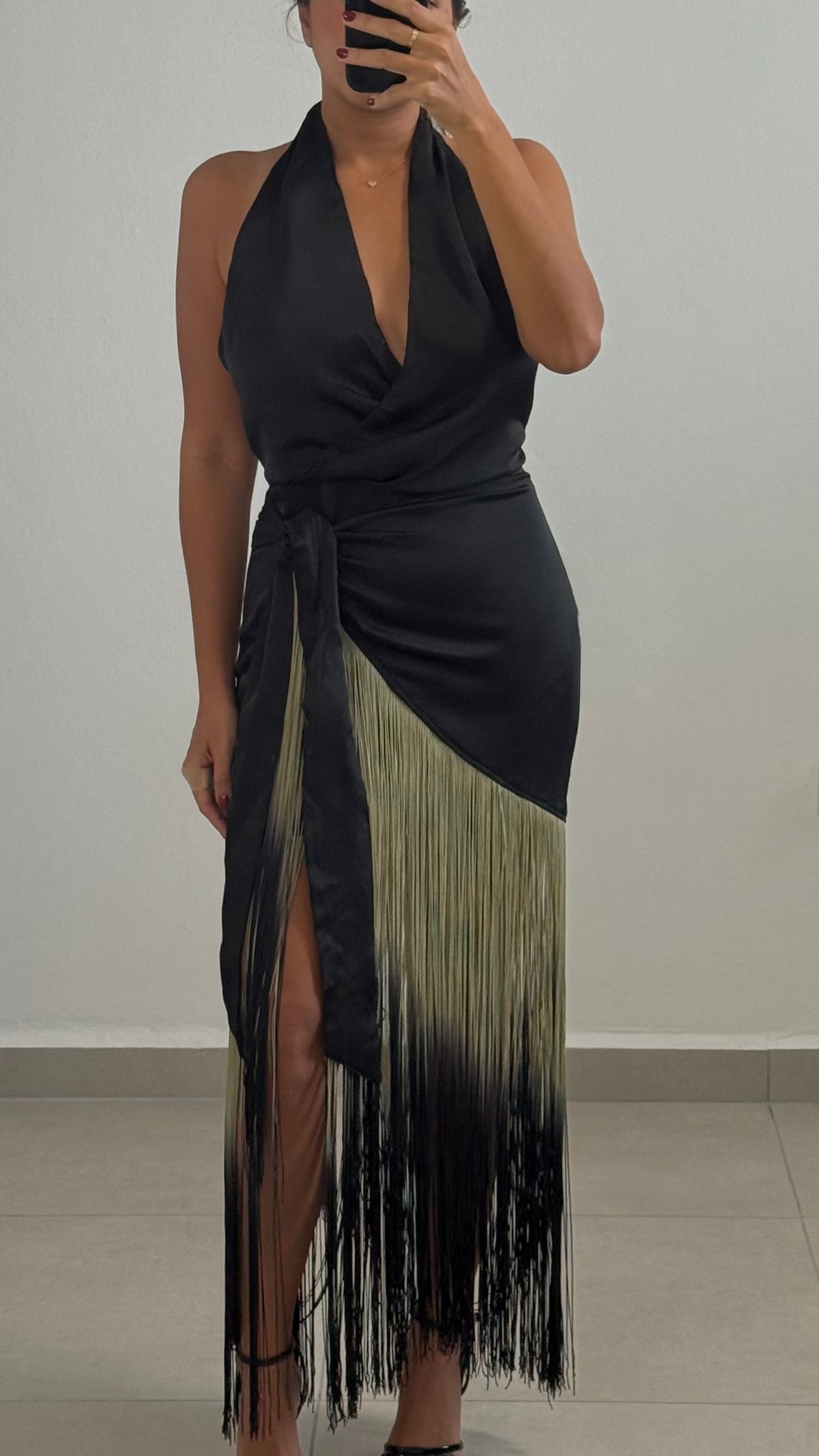 Noir Fringe Dress