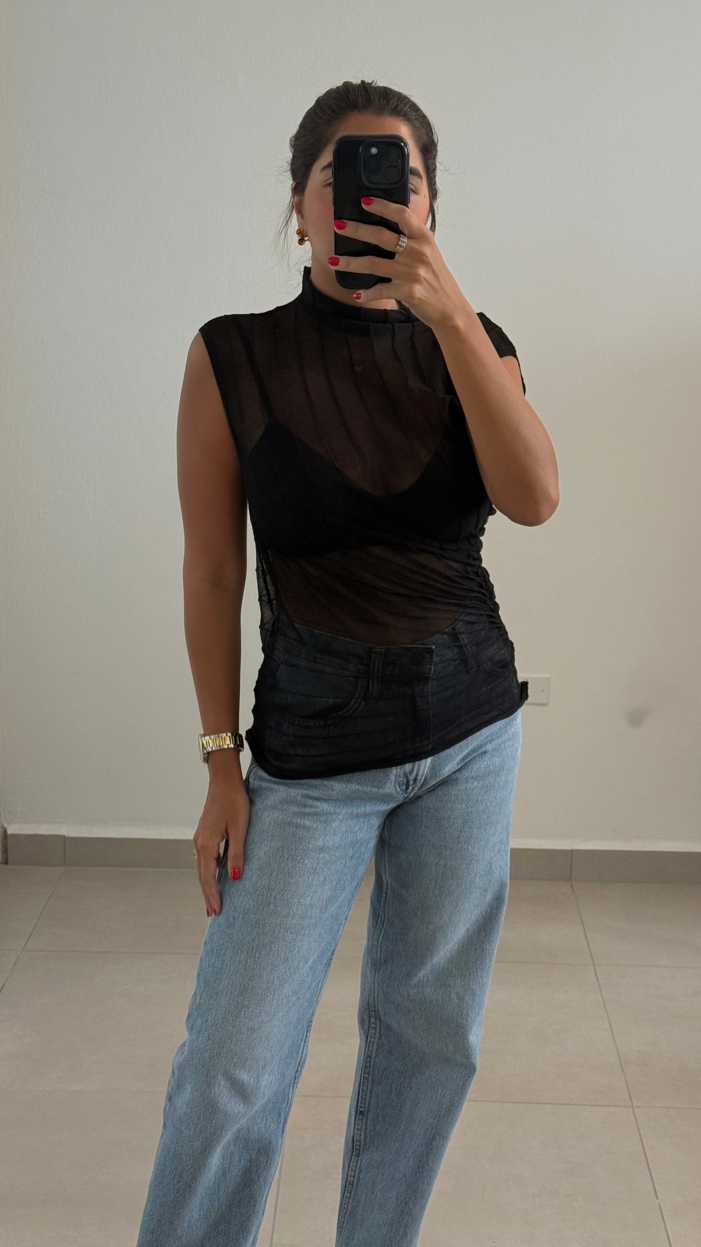 Sheer Black Top
