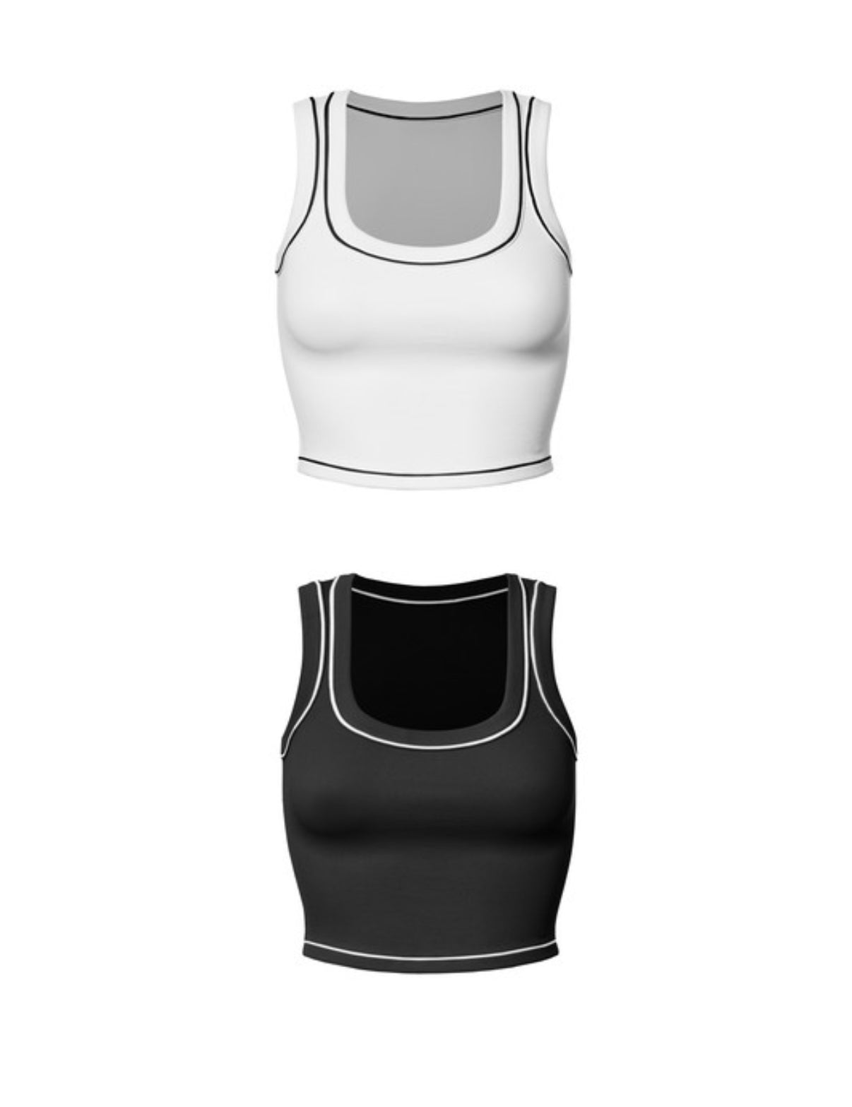Contrast Stitch Hem Tank Top
